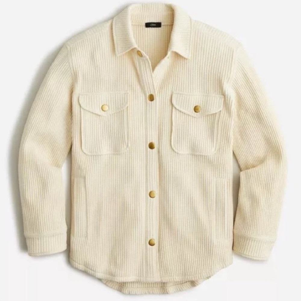 J. Crew Women’s Waffle Knit Shirt Jacket. Never worn.